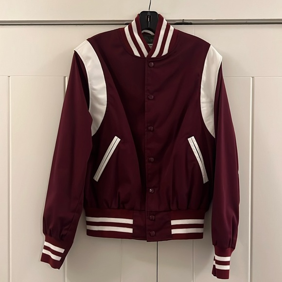 Golden Bear Leather-Paneled Poplin Bomber Jacket - Picture 2 of 6